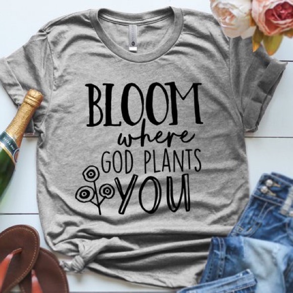 Plum Creek Boutique Tops - Bloom God Plants - Short Sleeve TShirt - NEW NWT